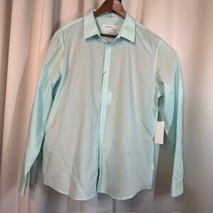 NWT Calvin Klein Cotton Casual-dress Slim Fit button down shirt Size XL
